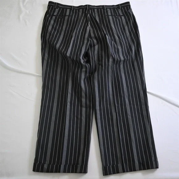 Zannini 54L 48x32 Black Striped Mens Jacket Pants Suit